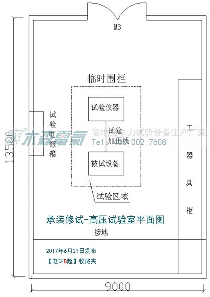 電力承裝修試高壓試驗室大廳平面示意圖