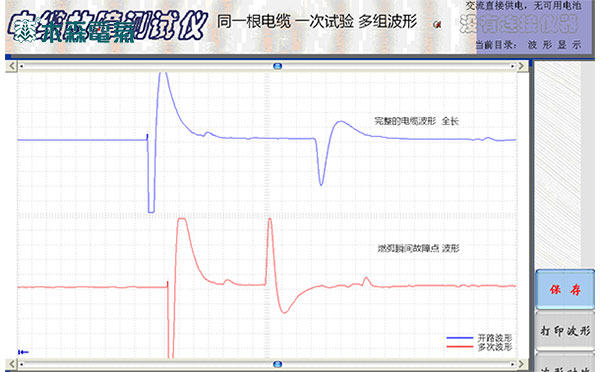 四川110kV電纜故障測(cè)試同根電纜一次試驗(yàn)多住波形 交叉幾位故障點(diǎn)