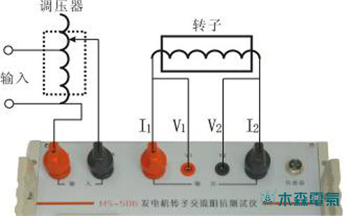 發(fā)電機轉(zhuǎn)子交流阻抗測試儀接線